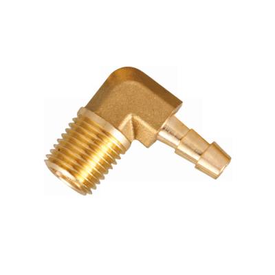 China ANSI Hose Barb X NPT Male Brass Elbow For Fuel Pipe for sale