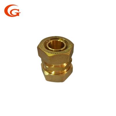 China Brass Double Ferrule Compression Fitting , 3/8