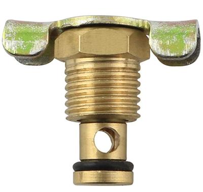 China 1/4'' Brass Air Hose Fitting , NPT Male Air Compressor Blowdown Valve With Handle for sale
