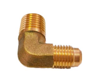 China 1/4 Flare 90 Degree Brass Elbow Fitting NPT Thread for sale
