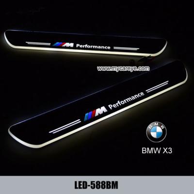 China BMW X3 Car accessory stainless steel scuff plate door sill plate lights for sale