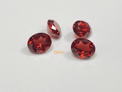China Red Cut Synthetic Gem Stone Rectangle / Oval Shape Blue Sapphire Corundum Material for sale