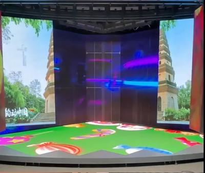 China Desplazamiento video curvado transparente interior de las exhibiciones de pared en venta