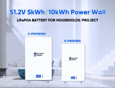 China Monofásico 48V 100ah 200ah 5kwh 10kwh de la pared del poder de batería del grado A+ Lifepo4 en venta