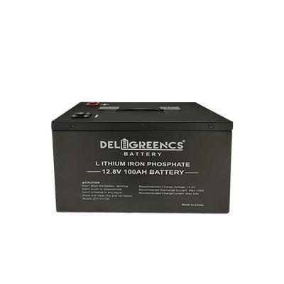 China Deligreen BMS Built In RV Lifepo4 Battery Pack Deep Cycle Lithium Ion 12v 100ah for sale