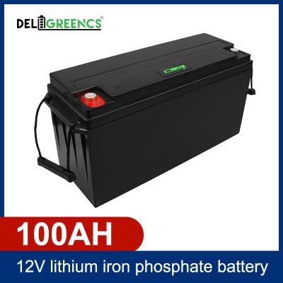 China Deep Cycle 12V 100AH LifePO4 Battery For Solar Energy System Power Station for sale