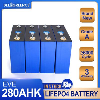 China EU Poland Stock EVE 280ah LF280N 280K 6000 Cycles Grade A 3.2v Lifepo4 Battery For Solar System for sale