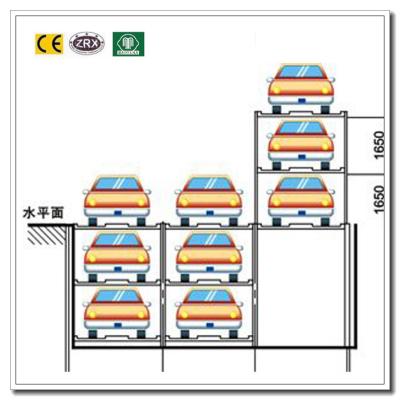 China +1-1 and +1-2 4 Pillar Vertical Pit Parking System Pit Multi-level Mechanical Parking for sale