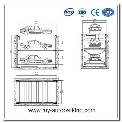 China 2 or 3 Cars Underground Lift/Hydraulic Stacker for Basement/Valet Parking Equipment/Underground Parking Garage Design for sale