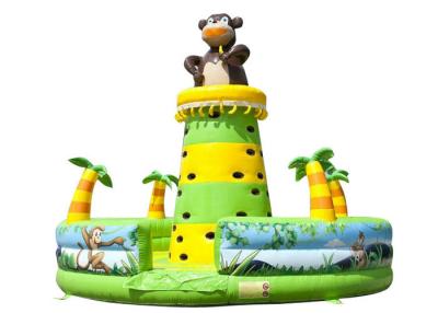 China Monkey Jungle Inflatable Rock Climbing Bounce House , Water Park Blow Up Rock Climbing Wall for sale