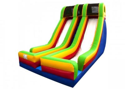 China Durable Double Lane Big Blow Up Water Slides With Protect Net On Top for sale