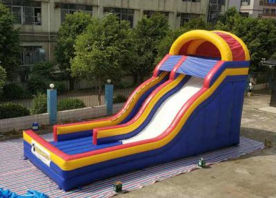 China 0.55mm PVC Tarpaulin Colorful Large Inflatable Dry Slide For Kids / Blow Up Water Slide for sale