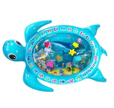 China PVC Blue Turtle Water Cushion Water Pad Play Mat Baby Toddler Toy Summer Fun Game Mat for sale