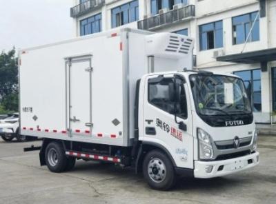 China Best selling Good Reputation White Diesel Oil Food Modified Van Refrigerator Box Truck With 3360mm Wheelbase for sale