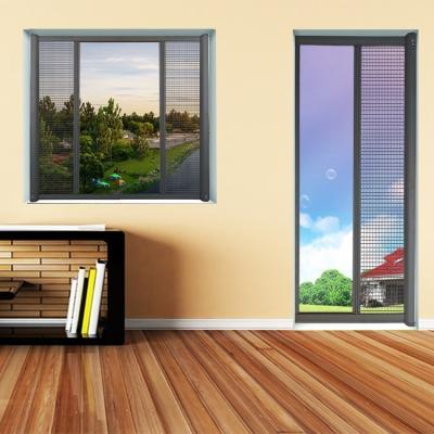 China Anti mosquito retractable roller insect fly screen window and door for sale
