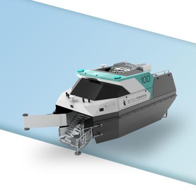 China Barco Driverless de la máquina segador de la planta acuática de USV para el lago 	Cosecha de la hierba del agua en venta