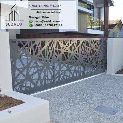 China SUDALU Outdoor PDVF Laser Cut Decoration Aluminum Panel Fence/ Gate Metal Perforated Panel for sale