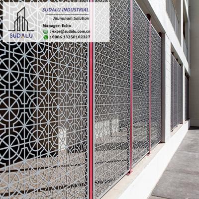 China SUDALU RAL Outdoor Laser Cut Decoration Aluminum Sheet Metal CNC Laser Cut Perforated Panel for sale