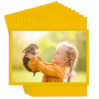 China 10pcs Magnetic Photo Frame Yellow Refrigerator Magnets With Smooth Surface Design Mositure Proof for sale
