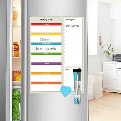 Cina Adesivo magnetico per frigorifero flessibile Calendario mensile magnetico con penne e cancelleria in vendita