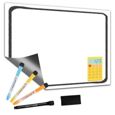 China Personalized Dry Erase Magnetic Whiteboard 12x16 12x17 Reusable Fridge Magnet Metal Surface for sale