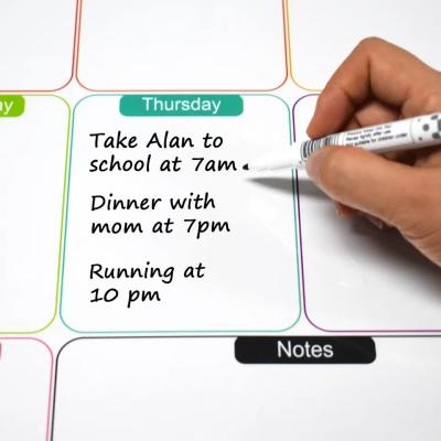 China Weekly Planner Dry Erase Calendar Board Refrigerator Silicone Removable For Fridge for sale