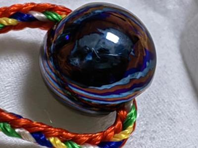 China 3 colors titanium Damascus bead for bracelet, lanyard beads for sale