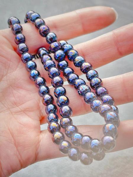 Quality titanium Damascus necklace, prayer bead. for sale