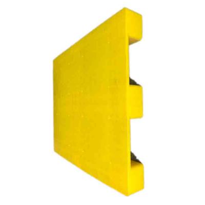 China Recycled SGS Polyethylene Plastic Skids Pallet 1200x1000 Yellow Euro Type for sale