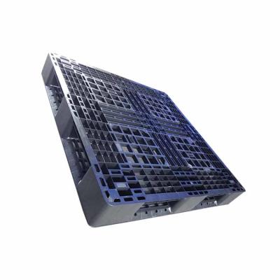 China Hygienic Black PE Rackable Plastic Pallets 1100 x 1100 Closed Loop System for sale
