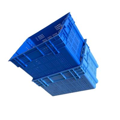 China 2Kg Blue HDPE Stackable Seafood Crate 600x400 Heavy Duty For Market for sale