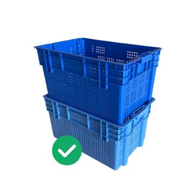 China Nestable HDPE Food Plastic Crates Dynamic Load 50Kg UV Resistant for sale