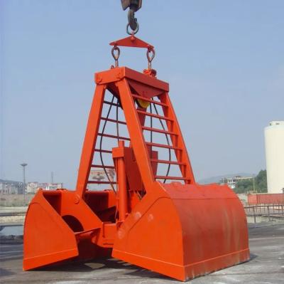 China Mechanical Single rope Double lobe Wireless Remote Control Grapple Clamshell Grab Bucket For Ship Lifting for sale