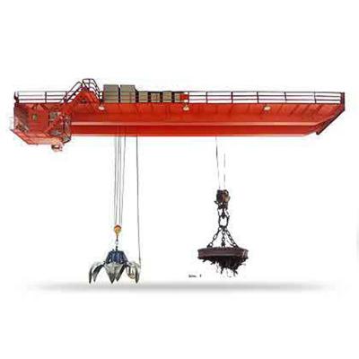 China Grab And Magnet Type Double Girder Material Handling Crane With Boxed Bridge Frame for sale