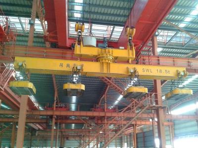 China Double Beam Overhead Crane With Rotating Electromagnetic Hanging Beam for sale