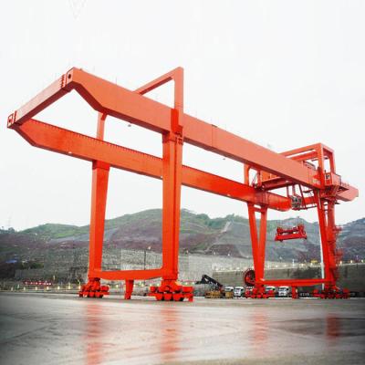 China Heavy Duty Rail Mounted Double Beam Container Gantry Crane 50 Ton for sale