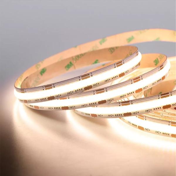 Quality 480led CE RoHS 12V 100ft Warm White COB LED Strip 6500K 24V Flexible for sale