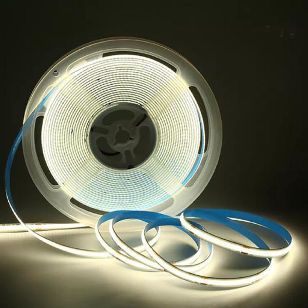 Quality 480led CE RoHS 12V 100ft Warm White COB LED Strip 6500K 24V Flexible for sale