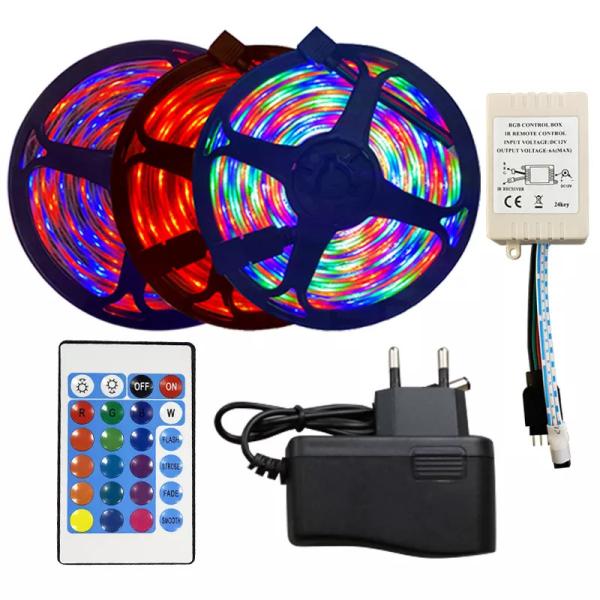 Quality 5050 60d/M Smart 5m 10m 15m Outdoor Flexible LED Strip Lights SMD RGB 24 44 Keys for sale