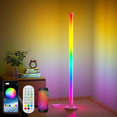 China Smart Ambient Floor Light 1.5M 5V 5050 RGBIC Indoor Home Decor Smart Corner Lamp With Bluetooth Remote for sale
