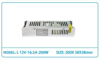 China 200W 12V 16.5A AC DC Slim Power Supply LED Driver For LED Lighting for sale