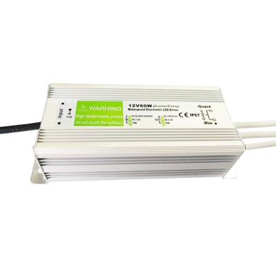 China 60W Outdoor Waterproof IP67 Power Supply 5A 12V Power Supply For LED Lights for sale