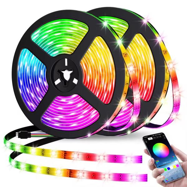 Quality App Control 5V 2835 USB Flexible 5050 RGB Strip Ribbon Diode For Festival Bedroom TV Desk Decoration for sale