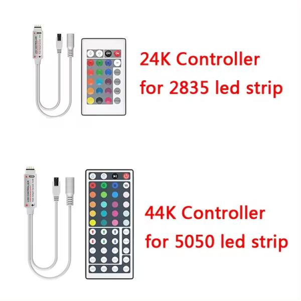 Quality SMD 5050 30D 5M 10M 15M 20M DC 12V Waterproof RGB LED Strip Light Mini 24key for sale