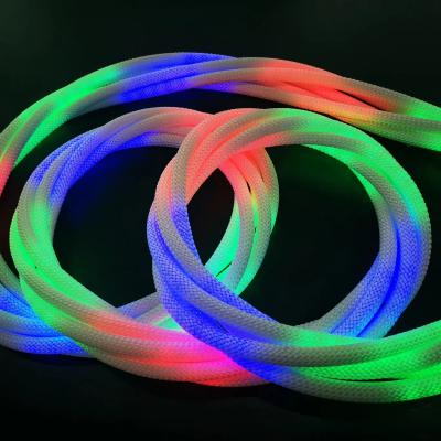 China WS2811 DC 5V Smart RGBIC LED Fabric Strips Flexible Silicone LED Strip Round Neon IP67 for sale