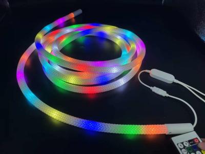 China 360 Degree SMD 2835 LED Fabric Strips 240D/M RGBIC Running Color 12V 24V IP65 White Round RGB Neon Lights for sale