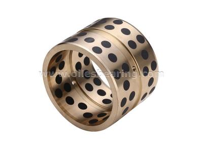 China Oilless Graphite Plugged Bronze Bushings Solid Metal Bearing 210 - 270HB Hardness for sale