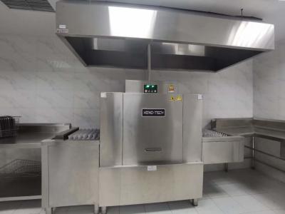 China Restaurante comercial de Housing Dishwashing Machine del lavaplatos del transportador de la cantina en venta