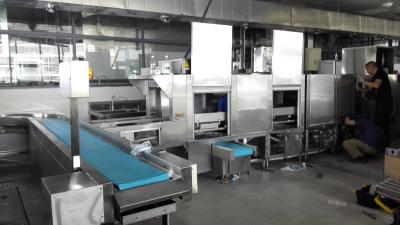 China Durable High Temp Dishwasher Flight Type Industrial Size Dishwasher OEM for sale