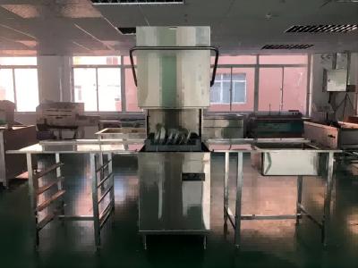 China Canteen Save Energy Dishwasher Conveyor Uncovered Commercial Hood Dishwasher for sale